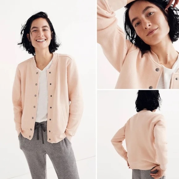 Madewell Jackets & Blazers - Miles by Madewell Blush Pink Sweatshirt Cardigan Jacket M